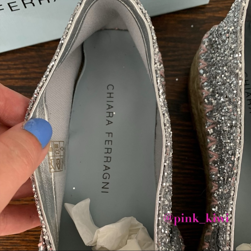 ⬇️REDUCED❗️ Chiara Ferragni Contrast Stitching Glitter Espadrille - Picture 5 of 12